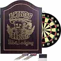 pub ＆ lodging wood darts case Amazon.com: King's Head Dark Wood Dartboard Cabinet Set